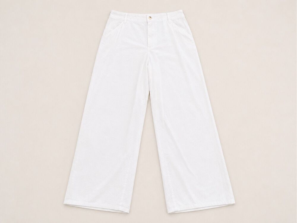 Seductive Gianna 7/8 White Linen Blend Pants EU 44 US 12 Tailored Trousers